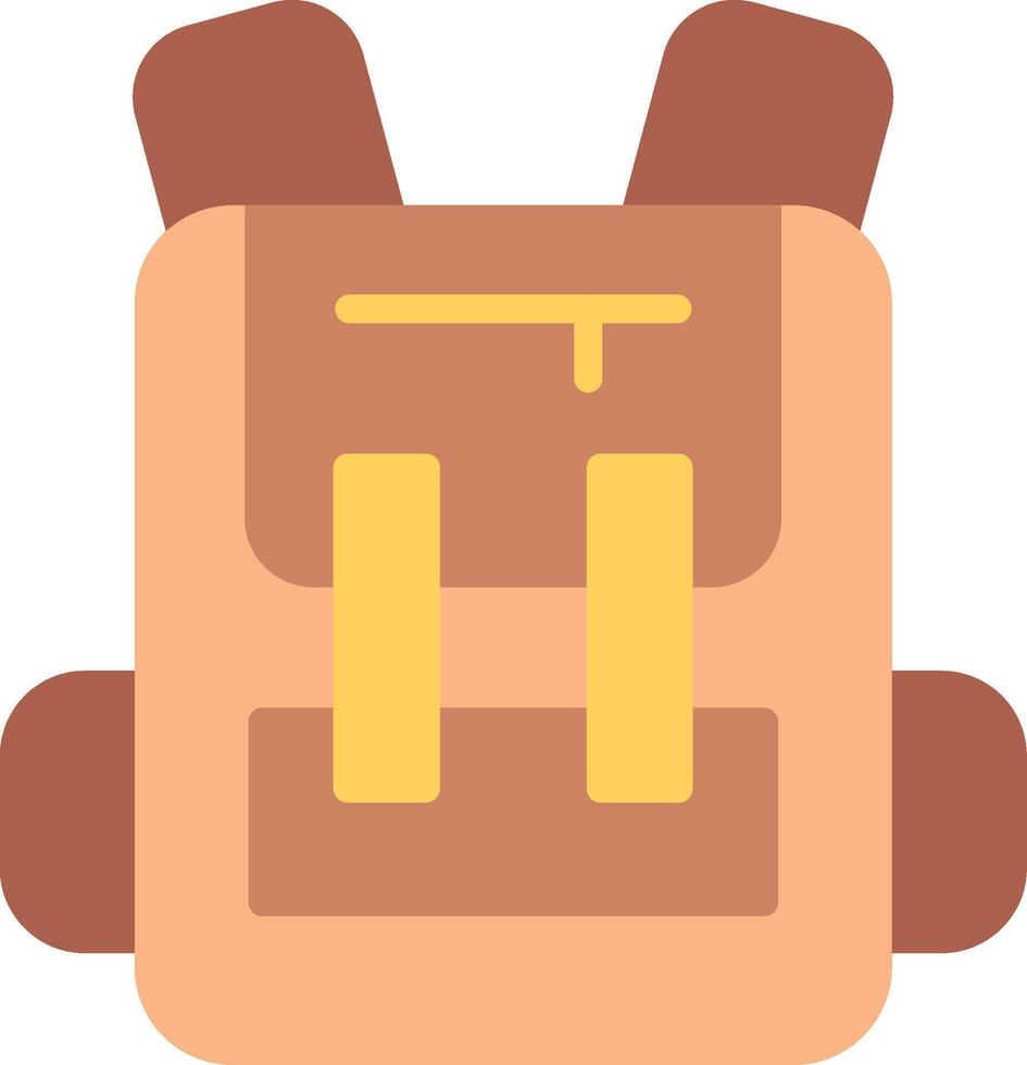 A backpack icon with a yellow strap vector