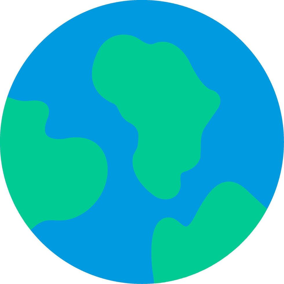 A green and blue earth with a blue outline vector