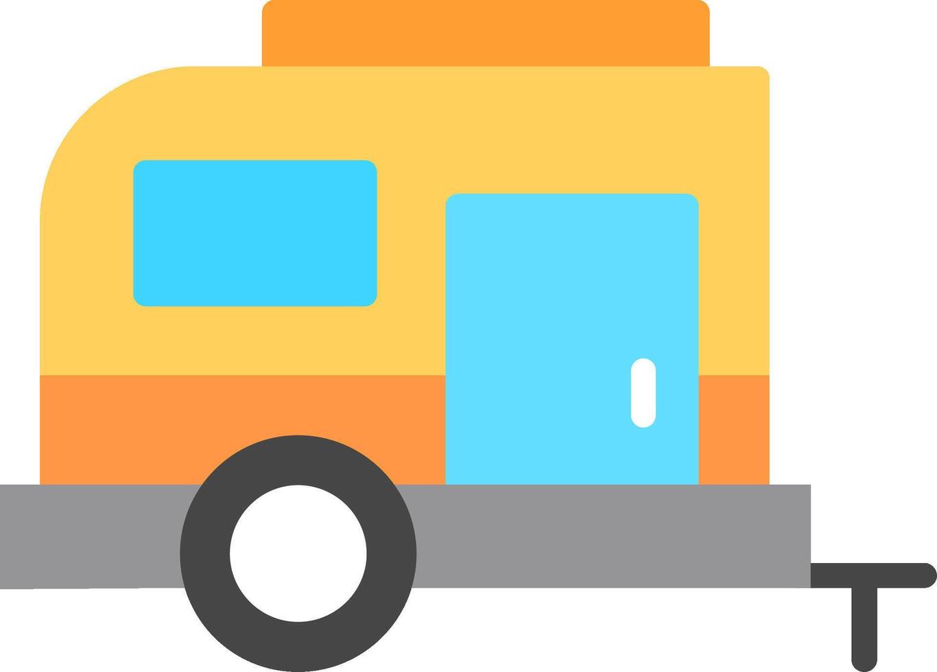 An rv trailer is shown on a white background vector