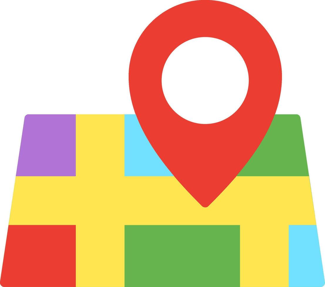 A map with a pin pointing to a location vector