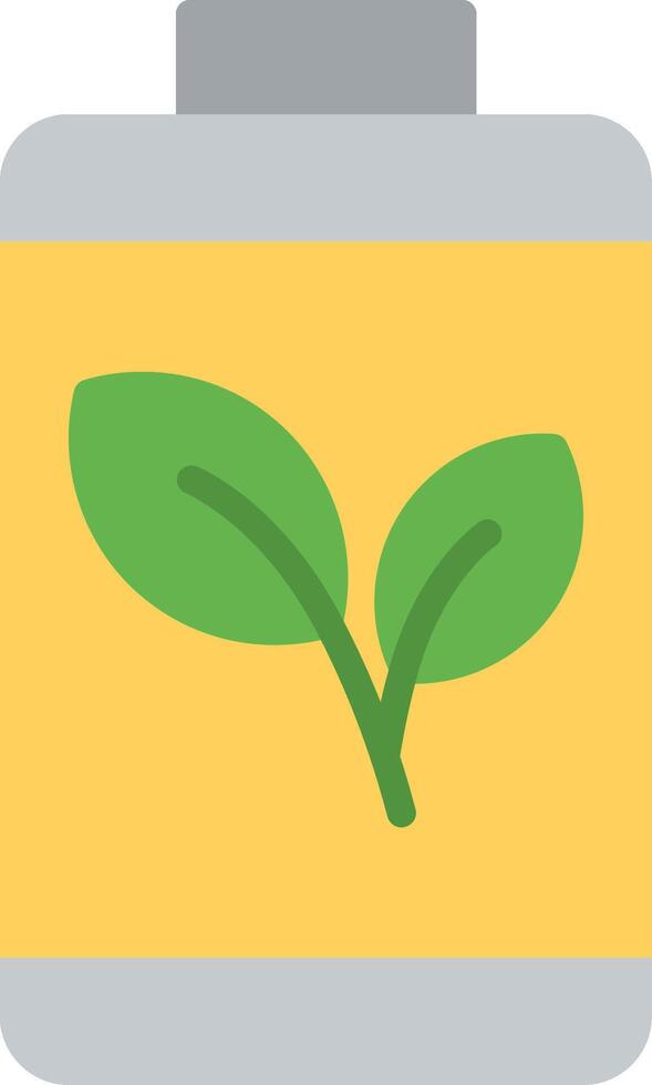 A battery with a green plant on it vector