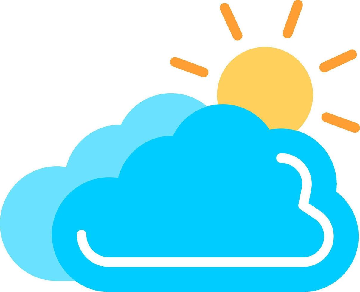 A cloud with a sun behind it vector