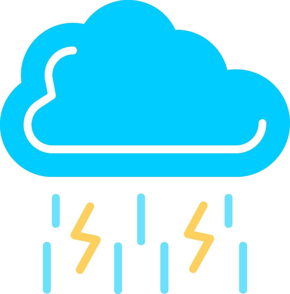 A cloud with lightning and rain vector