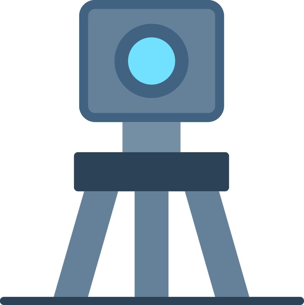 A camera on a tripod icon vector