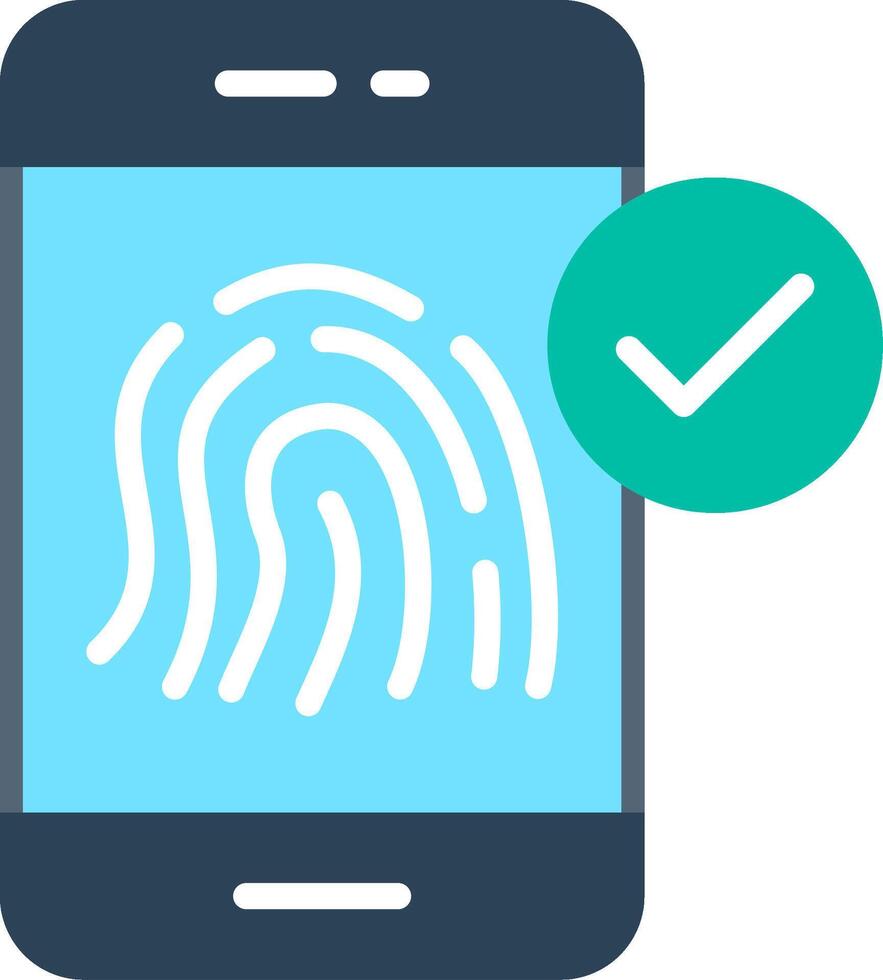 Fingerprint scanner on smartphone vector