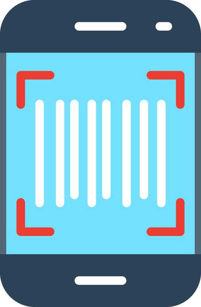 A smartphone with a barcode on it vector