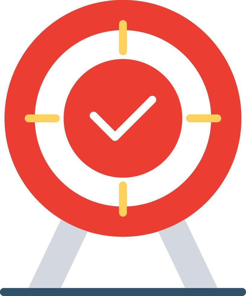 A red target with a tick on it vector