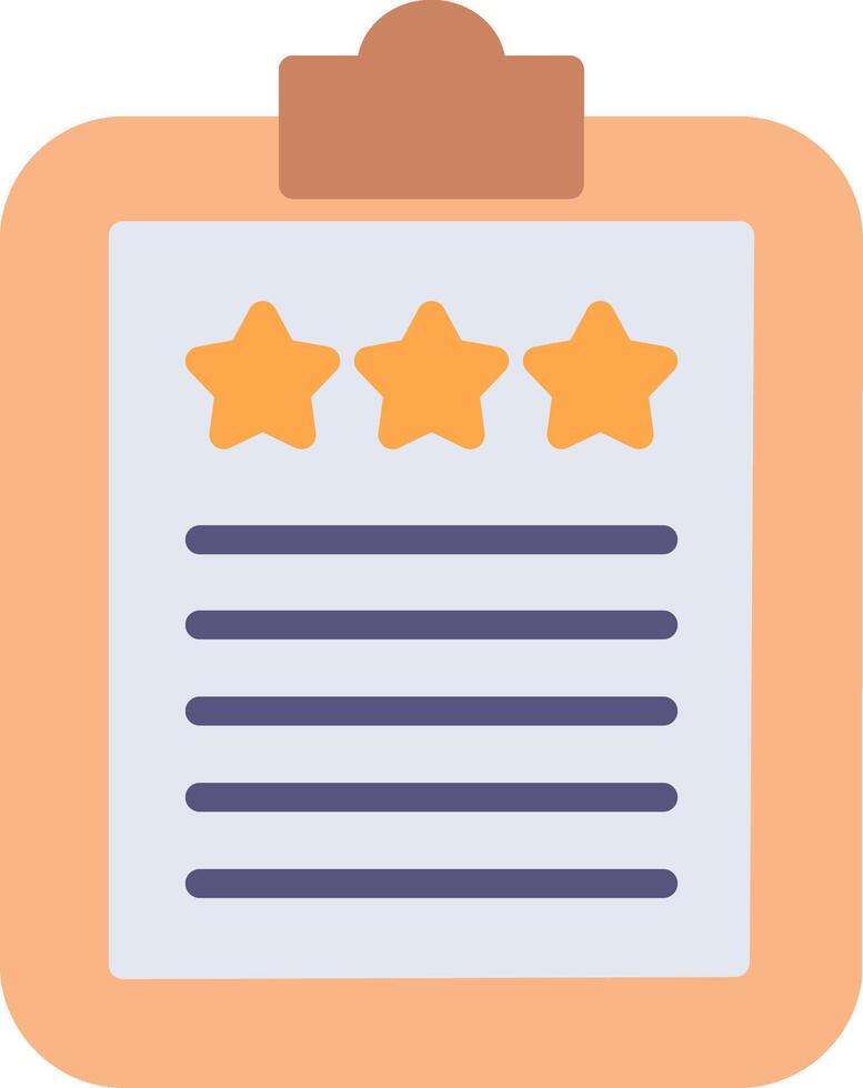 A clipboard with five stars on it vector