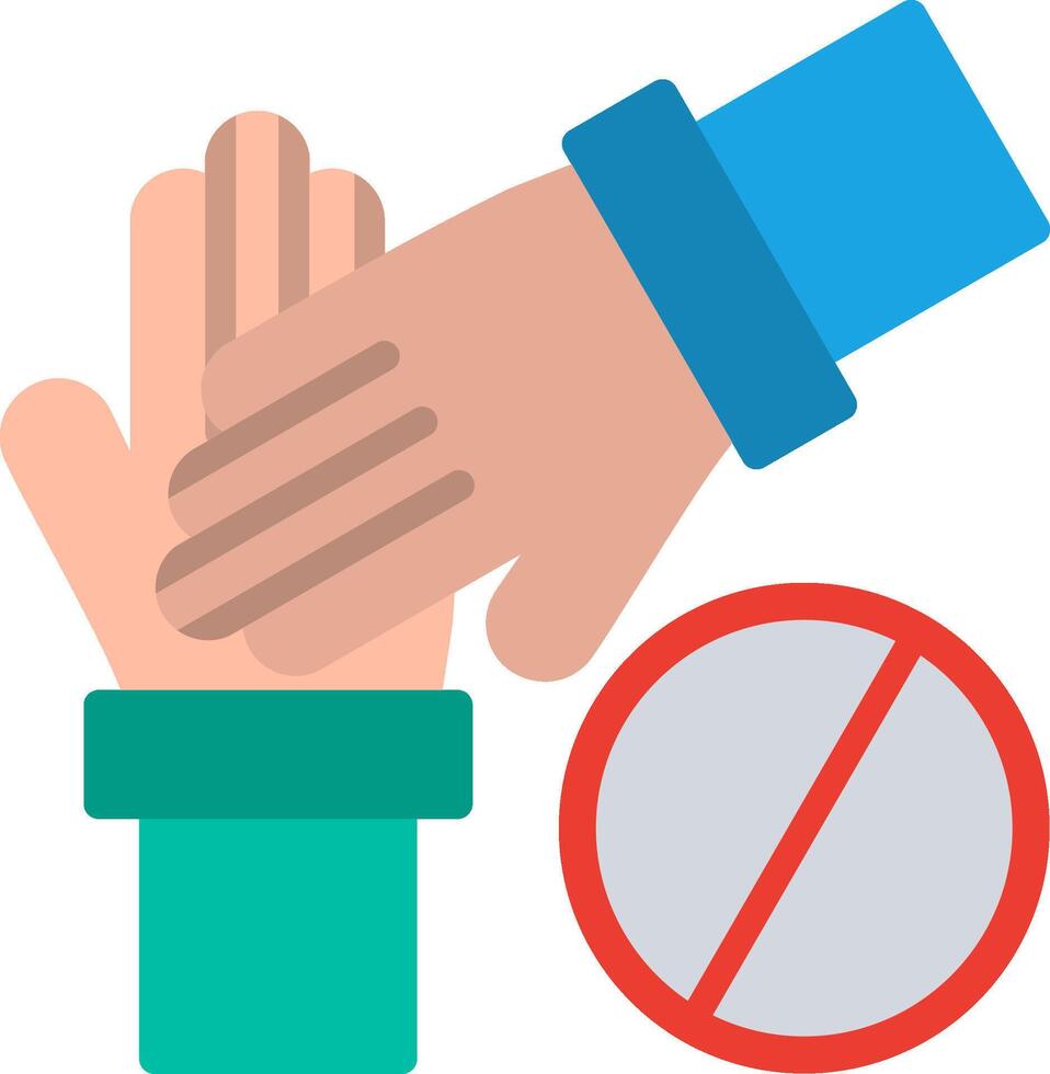 Two hands are touching each other with a no sign vector