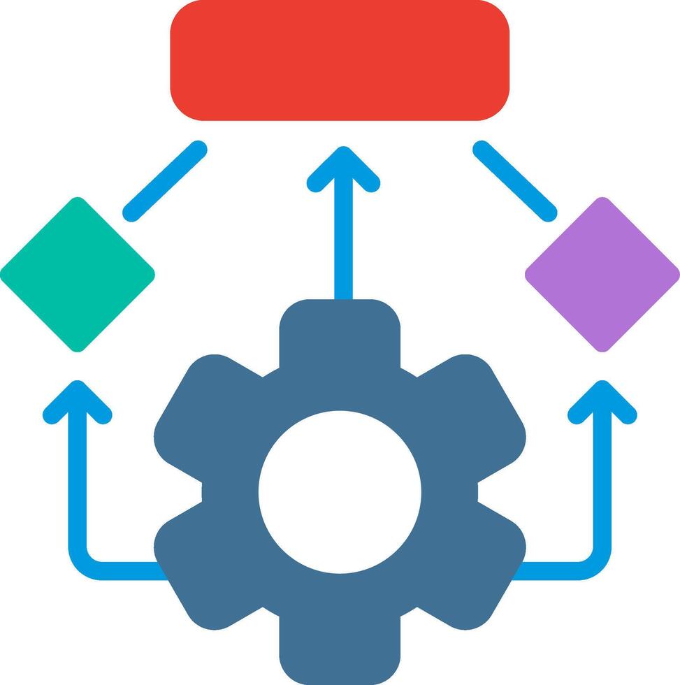 A gear with arrows pointing to it vector
