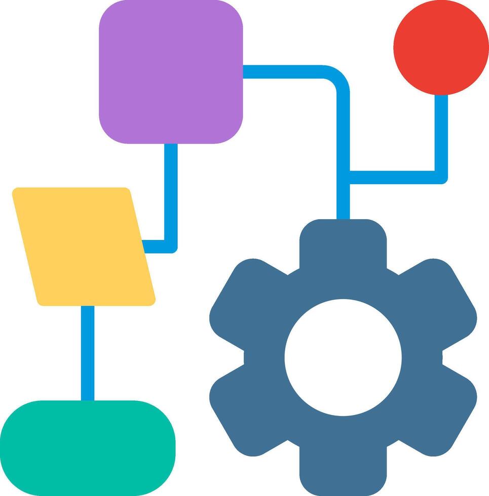 A flat icon of a gear and a circle vector