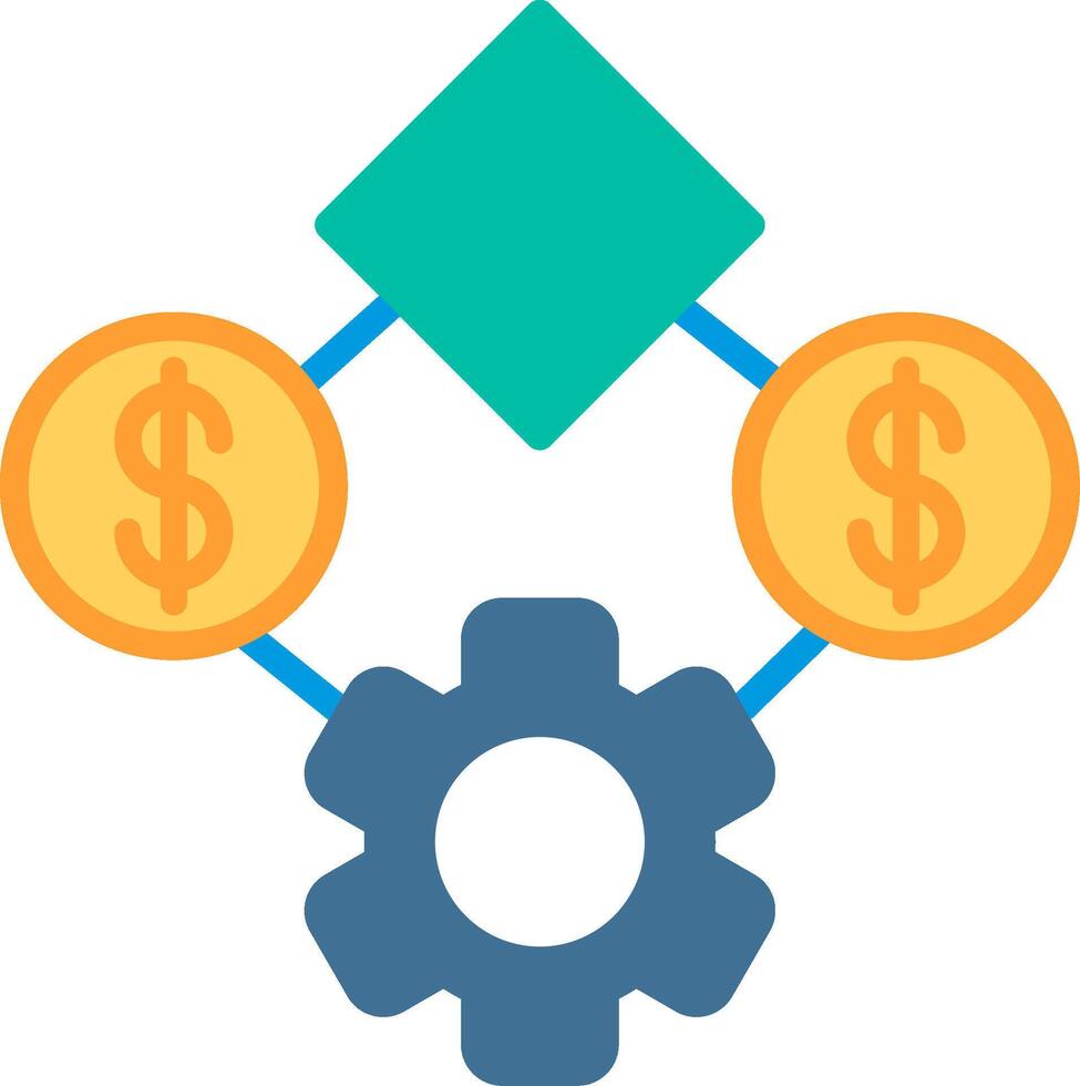 A gear and money symbol with a dollar sign vector