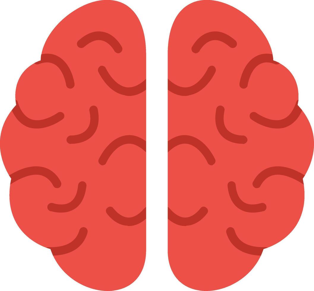Two red human brains on a white background vector