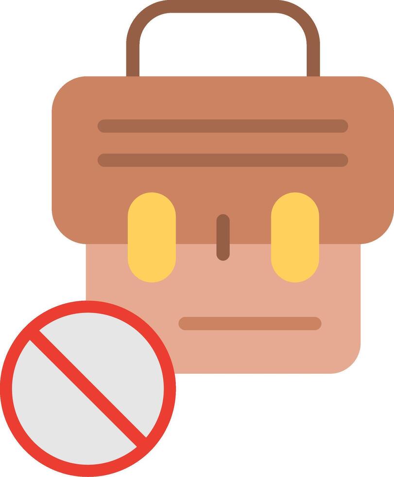 A briefcase with a red cross and a no sign vector