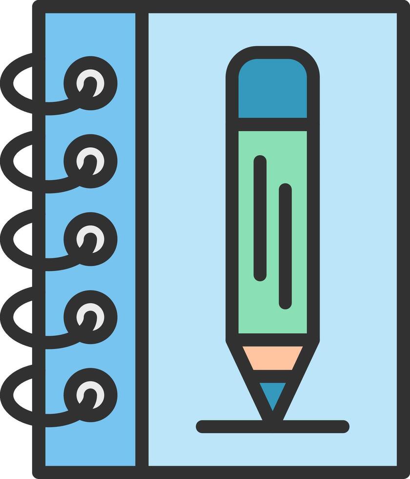 A notebook with a pencil and a pen icon vector