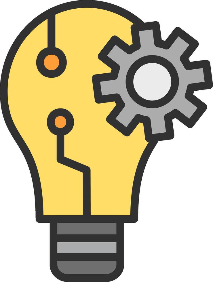 A light bulb with gears inside it vector