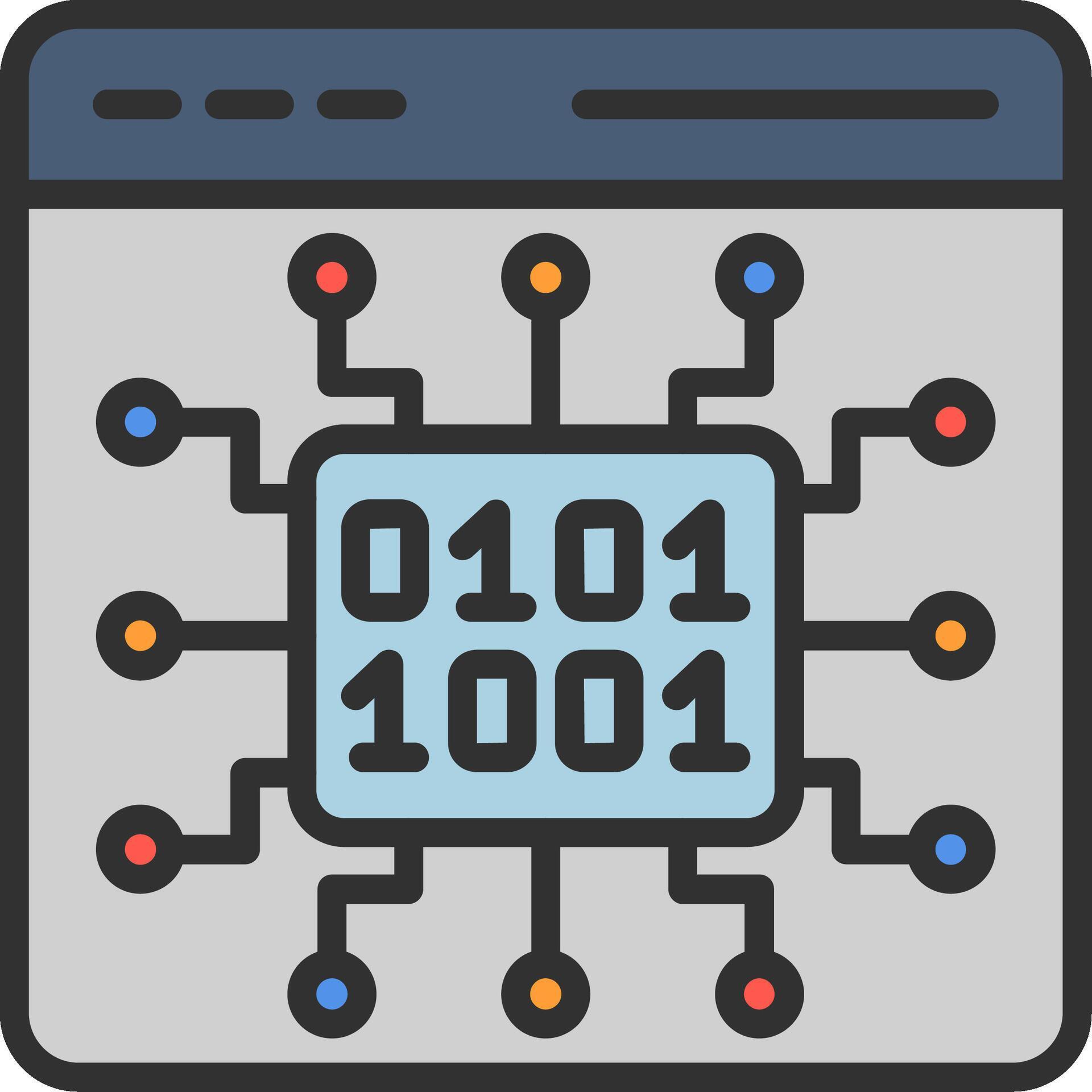 A computer screen with a binary code on it 56973612 Vector Art at Vecteezy