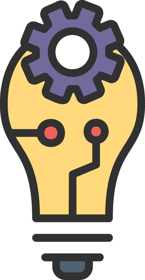 A light bulb with gears inside it vector