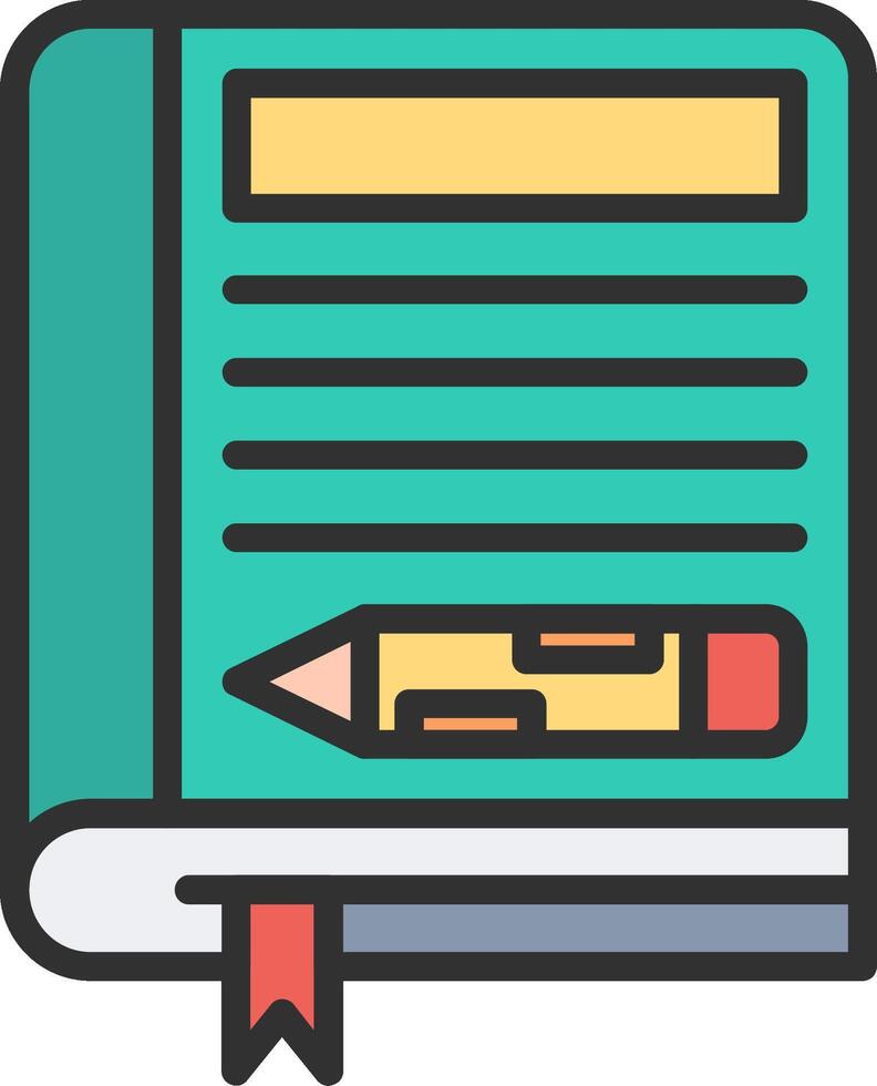 A book with pencil and paper icon vector