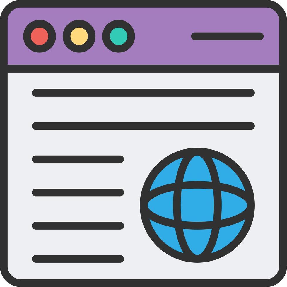 Web page icon with globe and four buttons vector