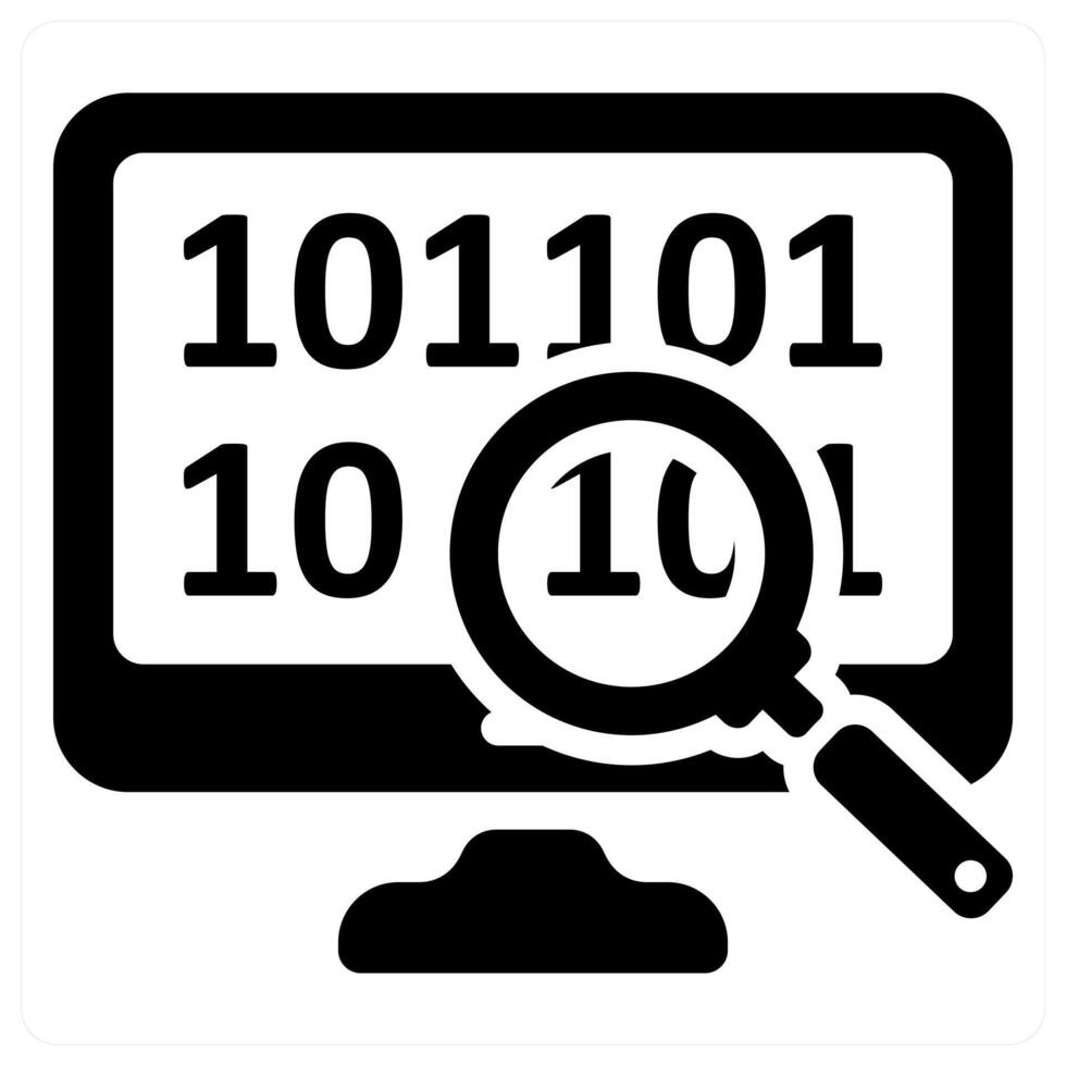 un computadora monitor con un aumentador vaso terminado eso vector