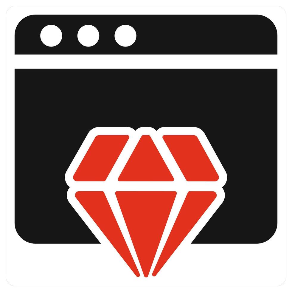 Website Reputation icon concept in red color vector