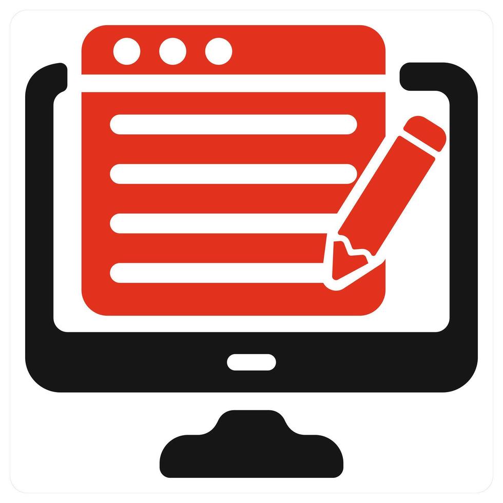 Content Writing icon concept in red color vector