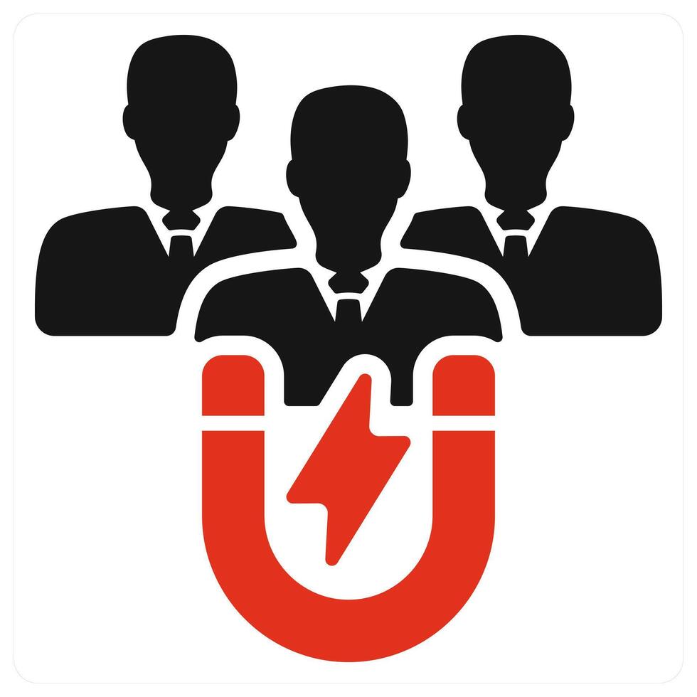 Customer Attraction icon concept in red color vector