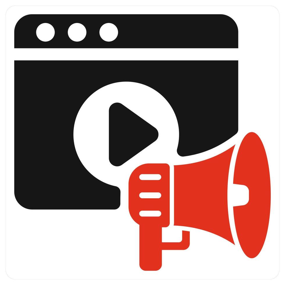 Advertising icon concept in red color vector