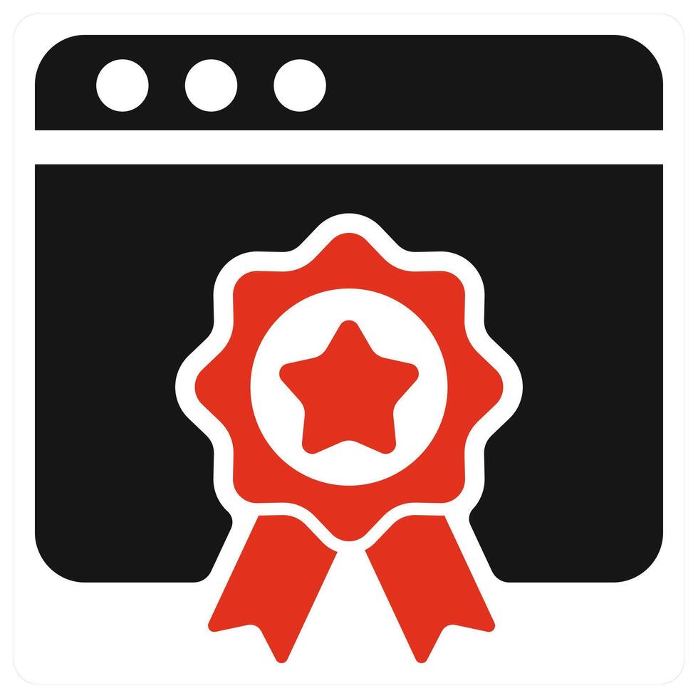 Website Ranking icon concept in red color vector