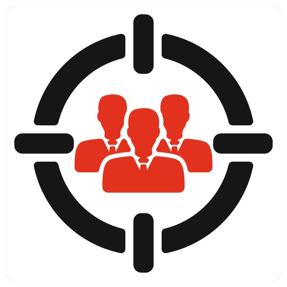 Target Audience icon concept in red color vector