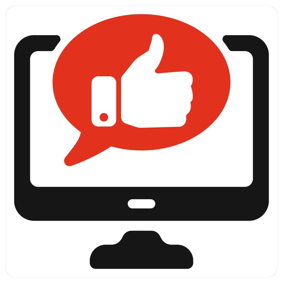 Online Comment icon concept in red color vector