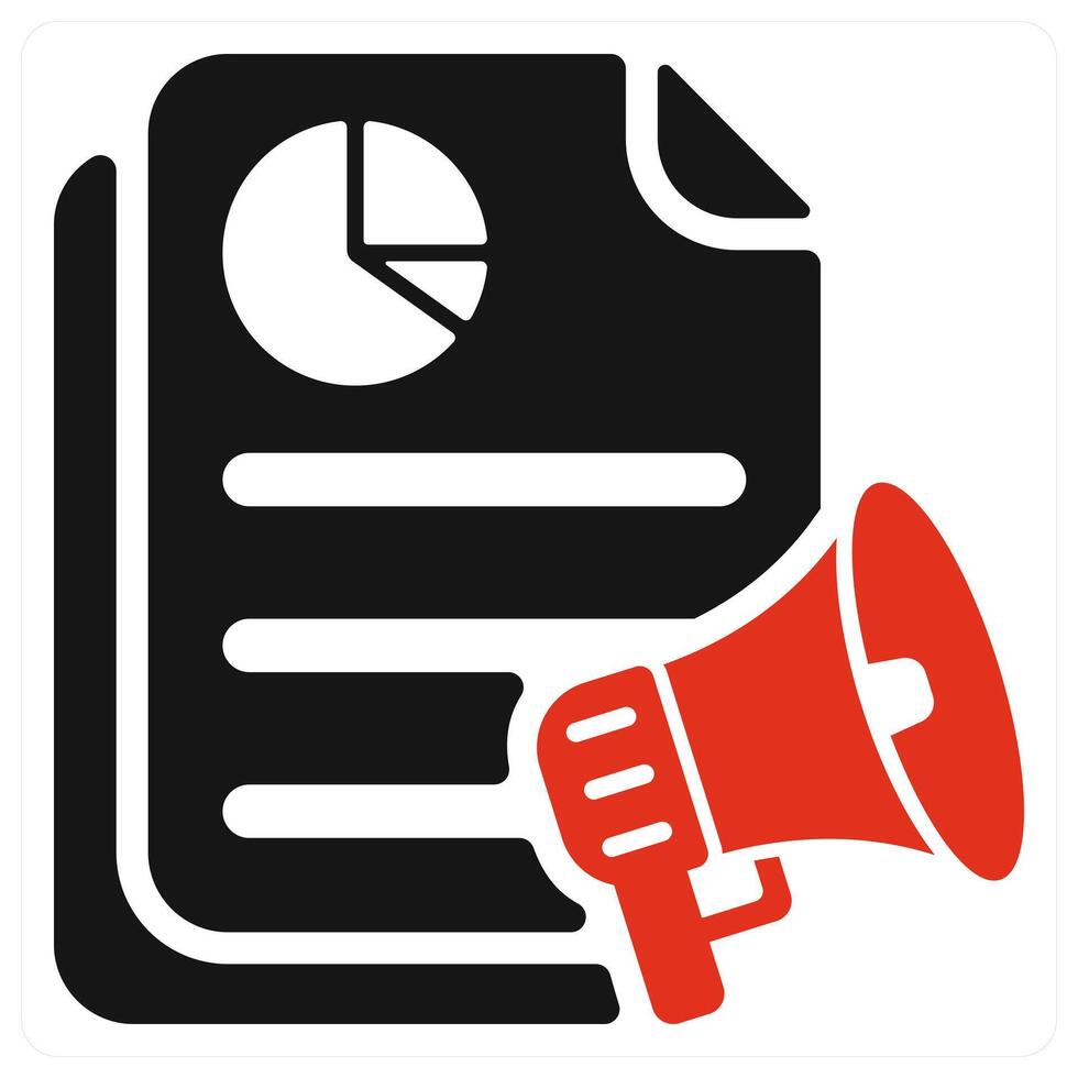 Advertising Report icon concept in red color vector