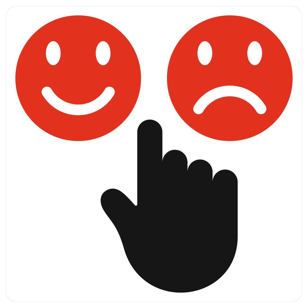Emoji Feedback icon concept in red color vector