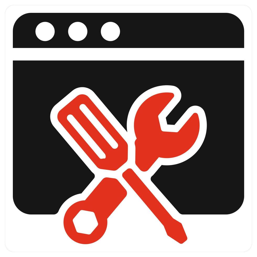 Website Optimization icon concept in red color vector