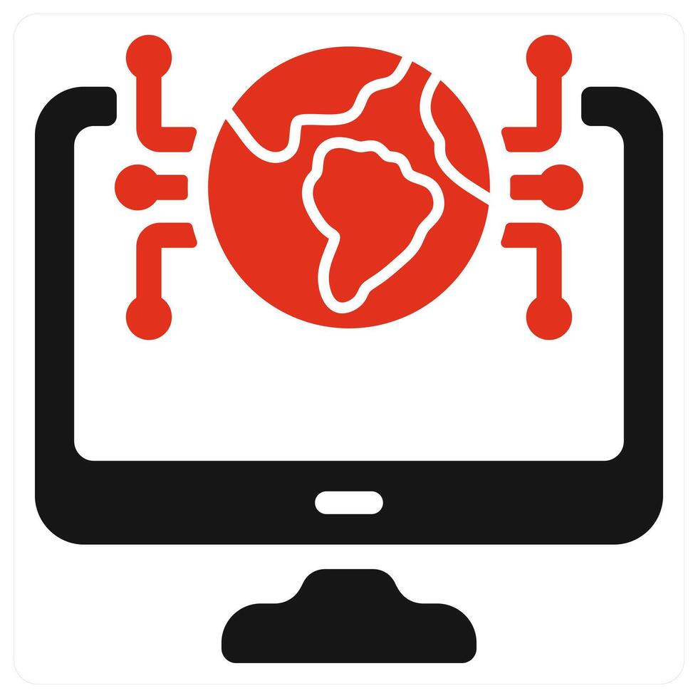 Internet Connectivity icon concept in red color vector