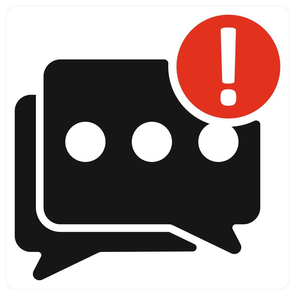 Chat Notification icon concept in red color vector