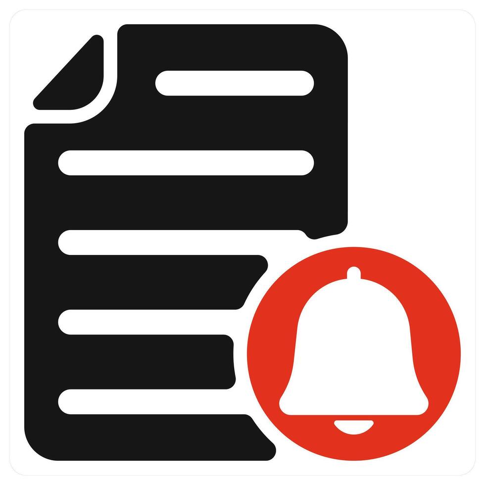 File Notification icon concept in red color vector