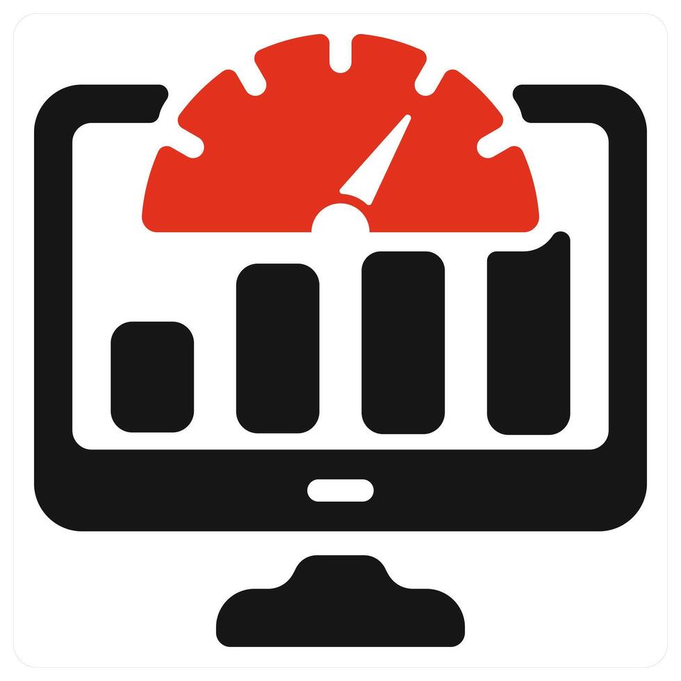 Dashboard icon concept in red color vector