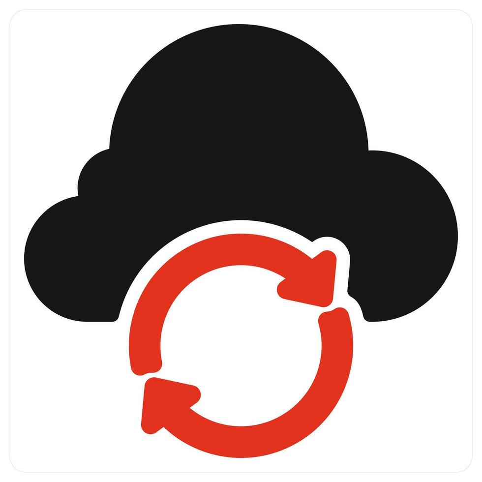 Cloud Update icon concept in red color vector