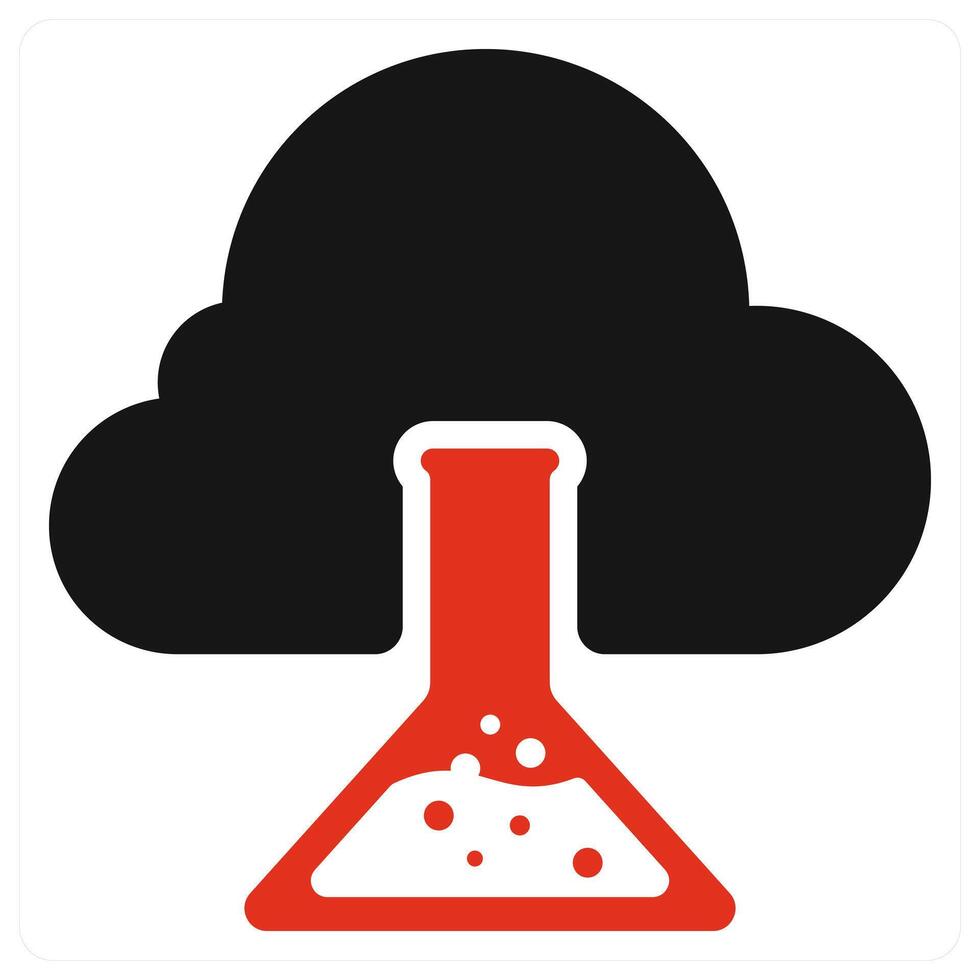 Cloud Research icon concept in red color vector