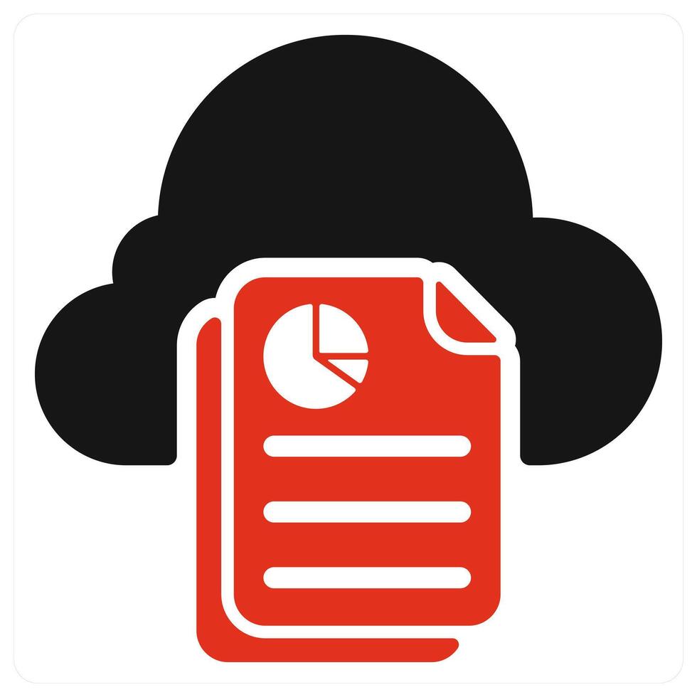 Cloud Data Report icon concept in red color vector