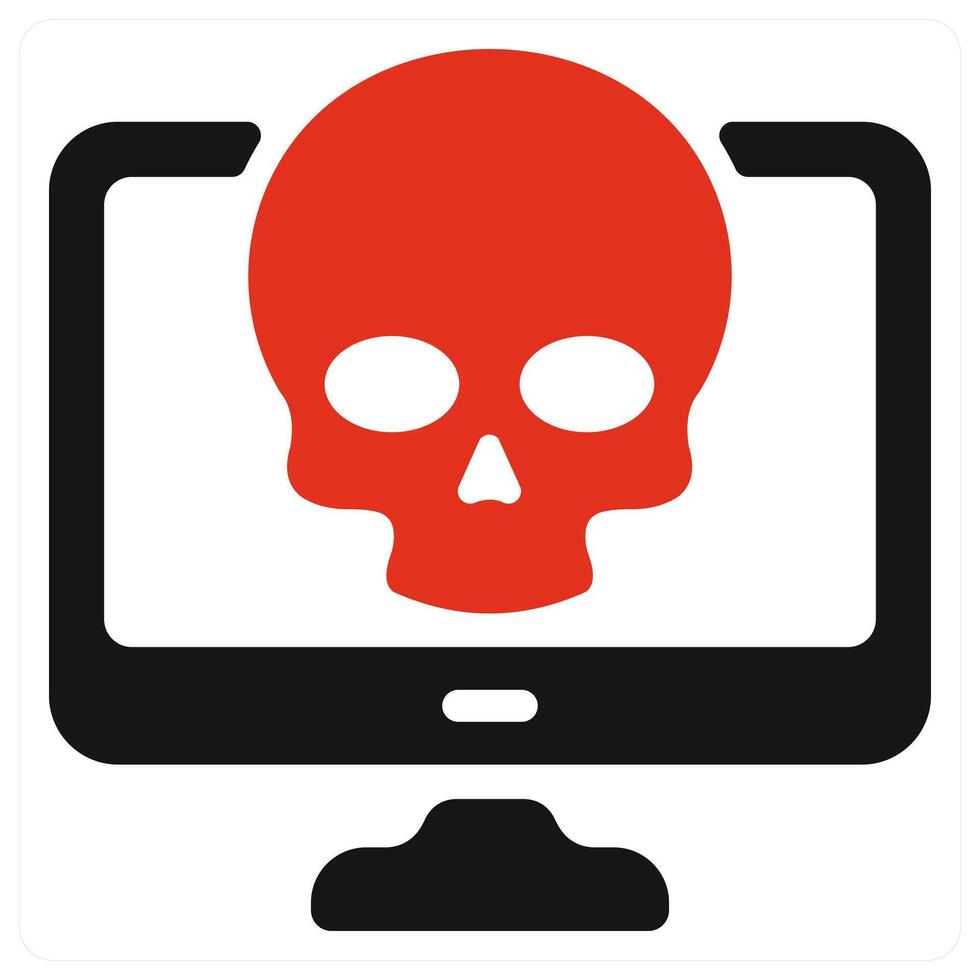 Virus icon concept in red color vector