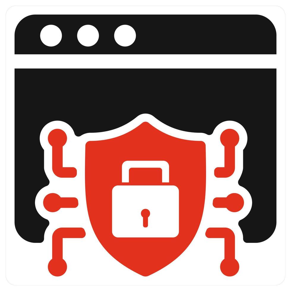 Web Security icon concept in red color vector