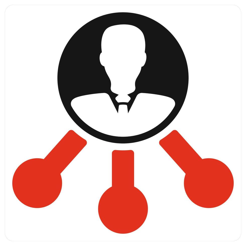 Affiliate icon concept in red color vector