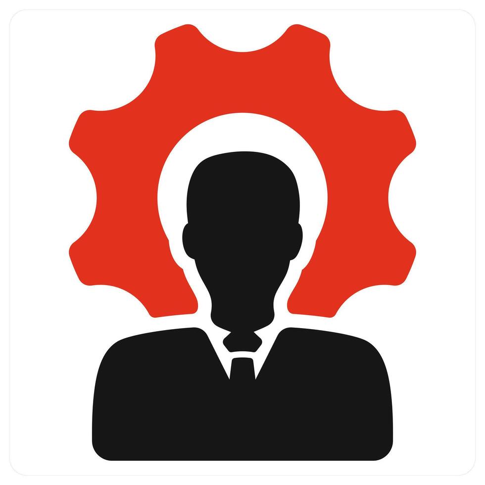 Employee Management icon concept in red color vector