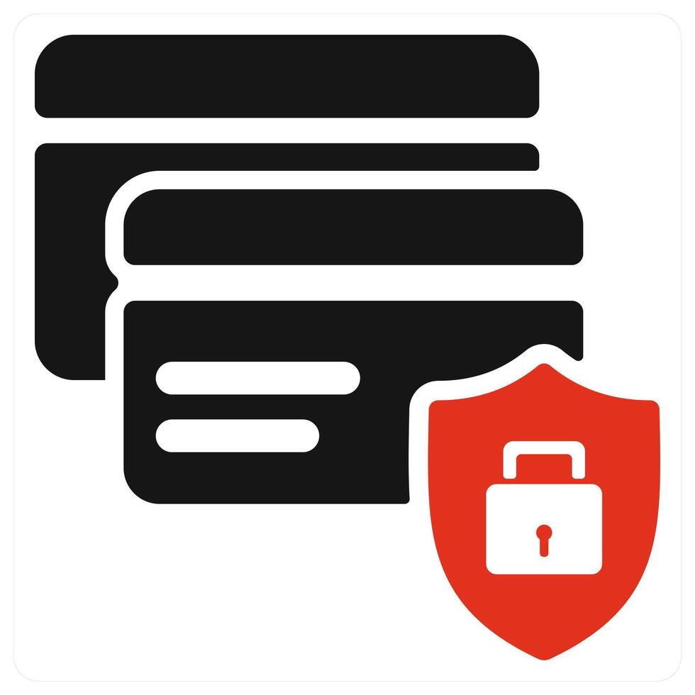 Secure Payment icon concept in red color vector