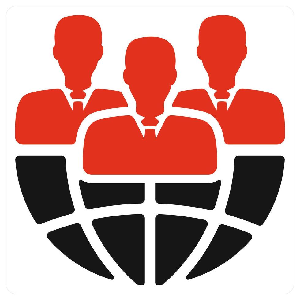 Global Business icon concept in red color vector