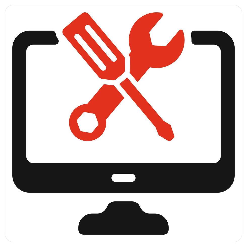 Tech Support icon concept in red color vector