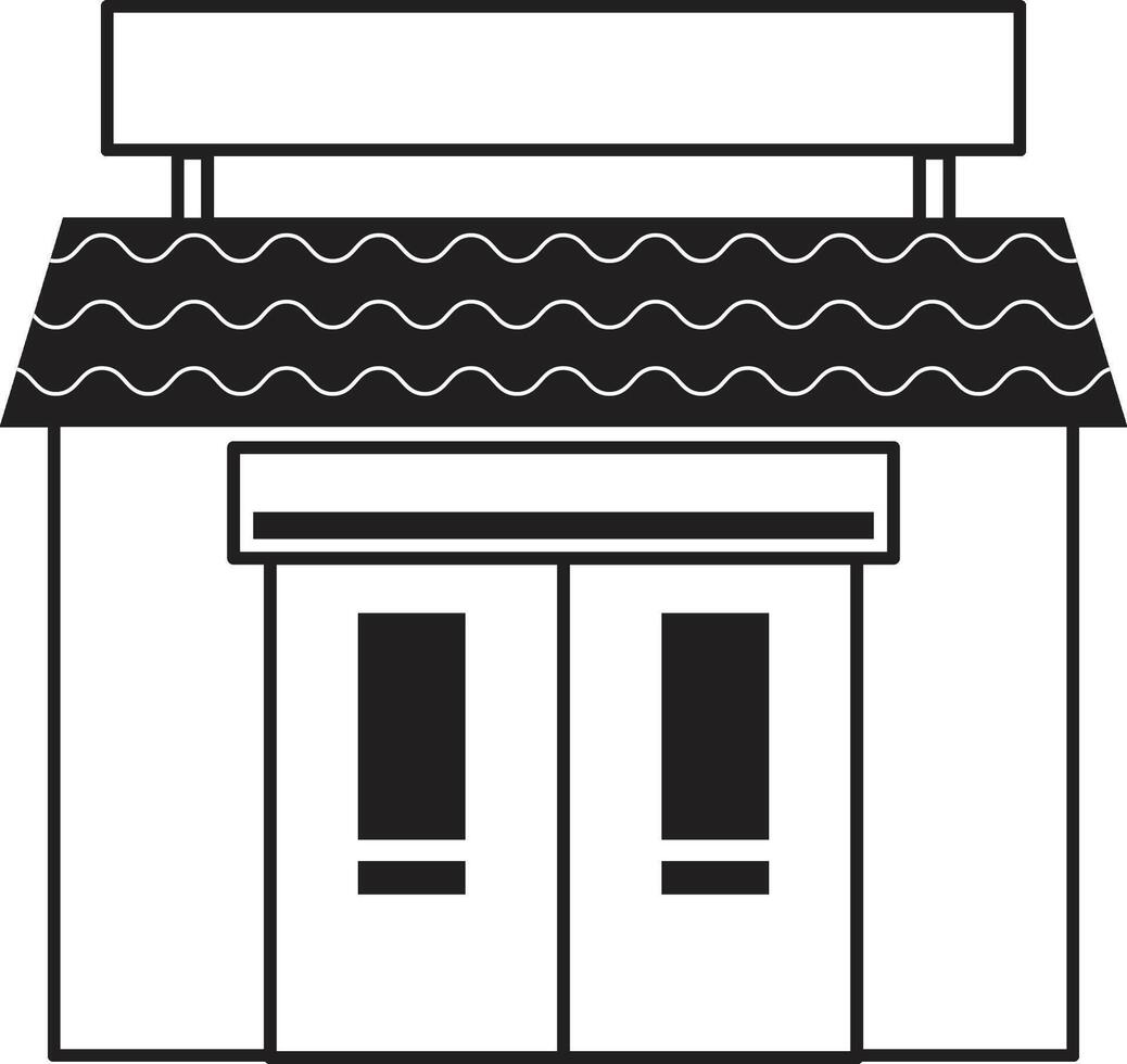 Black And White Front Store Illustrations vector